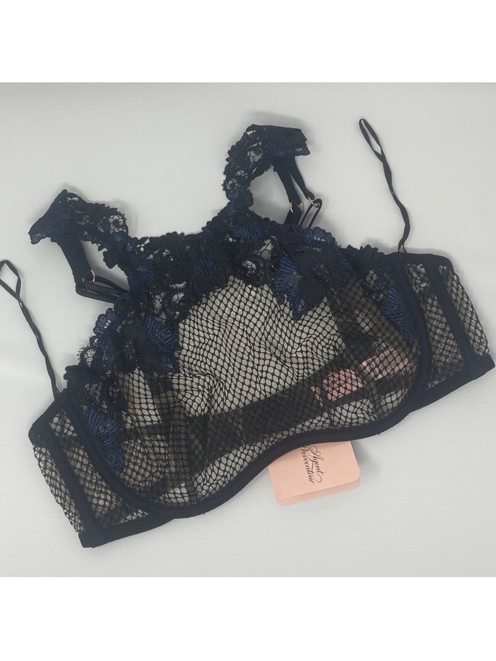 Agent Provocateur Eliza Black
Blue High Neck Bra AP4
Large NEVER WORN!